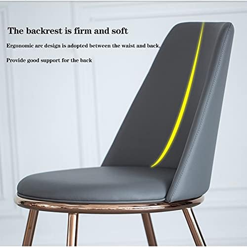 Modern Kitchen Dining Room Chairs Water Proof PU Leather Dining Chairs with Metal Legs Soft Cushion Seat and Back for Office Lounge Kitchen Bedroom (Color : Yellow)