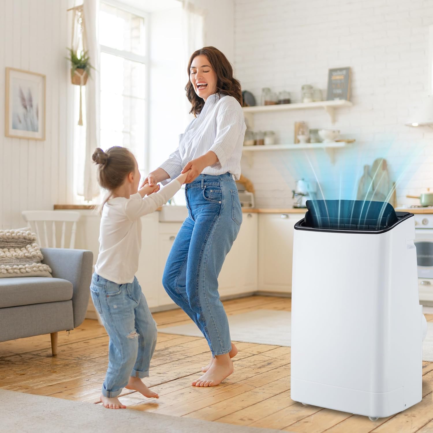 GarveeLife 14000 BTU Portable Air Conditioners with Remote Control, 3-in-1 Free Standing Cooling AC Unit with Fan & Dehumidifier, Cools Room up to 750 sq.ft, Smart/Sleep Mode, 3 Speed, 24H Timer