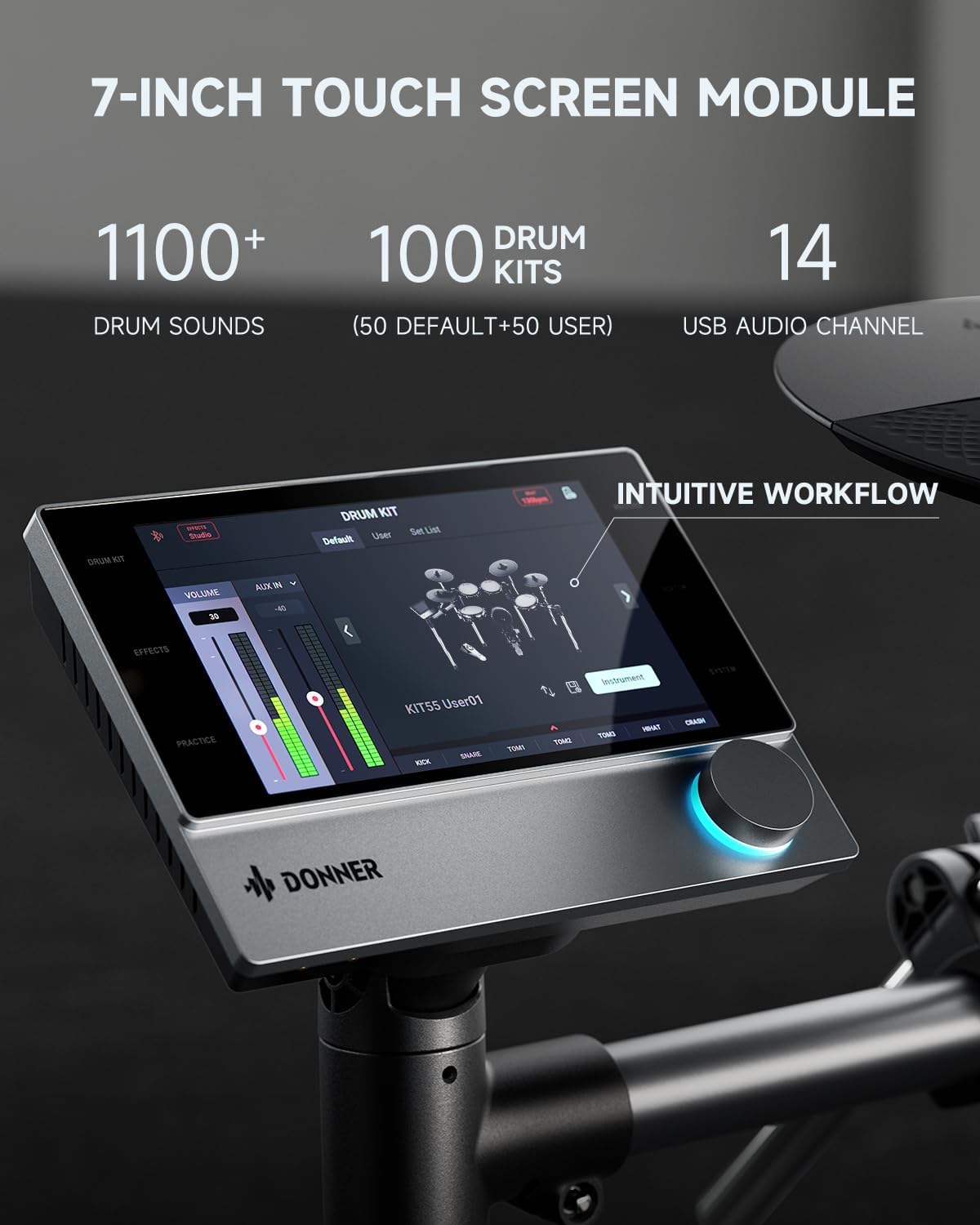 Donner Beat Max Electronic Drum Set, Electric Drum Kit with 12