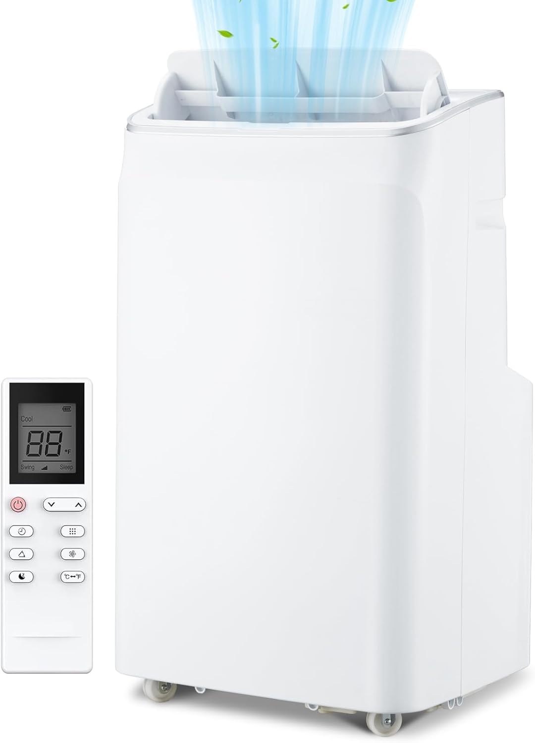 12000 BTU Portable Air Conditioner, 500 Sq.Ft. Coverage, 3-in-1 Compact Cooling Unit with Fan, Dehumidifier, Portable AC with Remote Control, Sleep Mode, 24H Timer