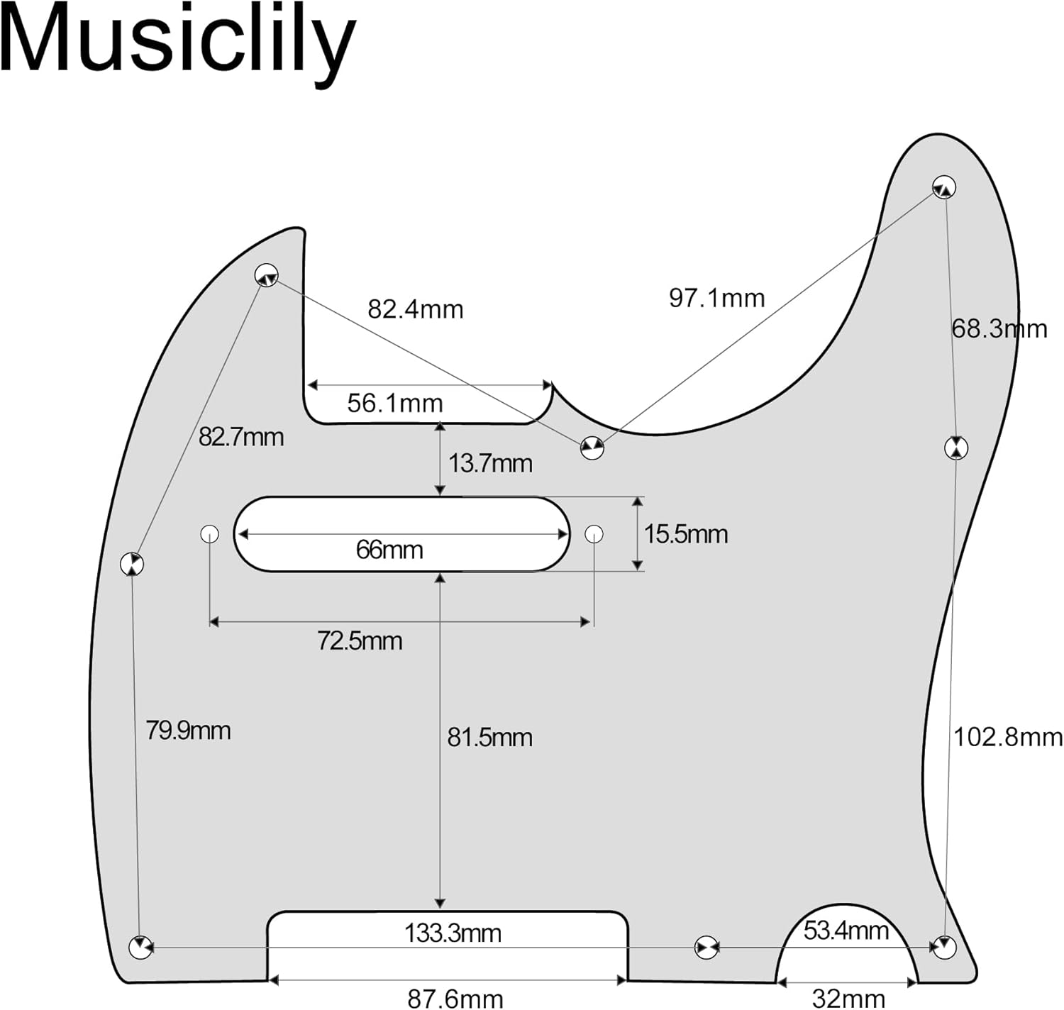 Musiclily Pro Pre-wired Standard Tele Pickguard and Loaded Control Plate with Artec Pickups Alnico 5 Magnet for TL Style Electric Guitar, 3Ply Mint Green