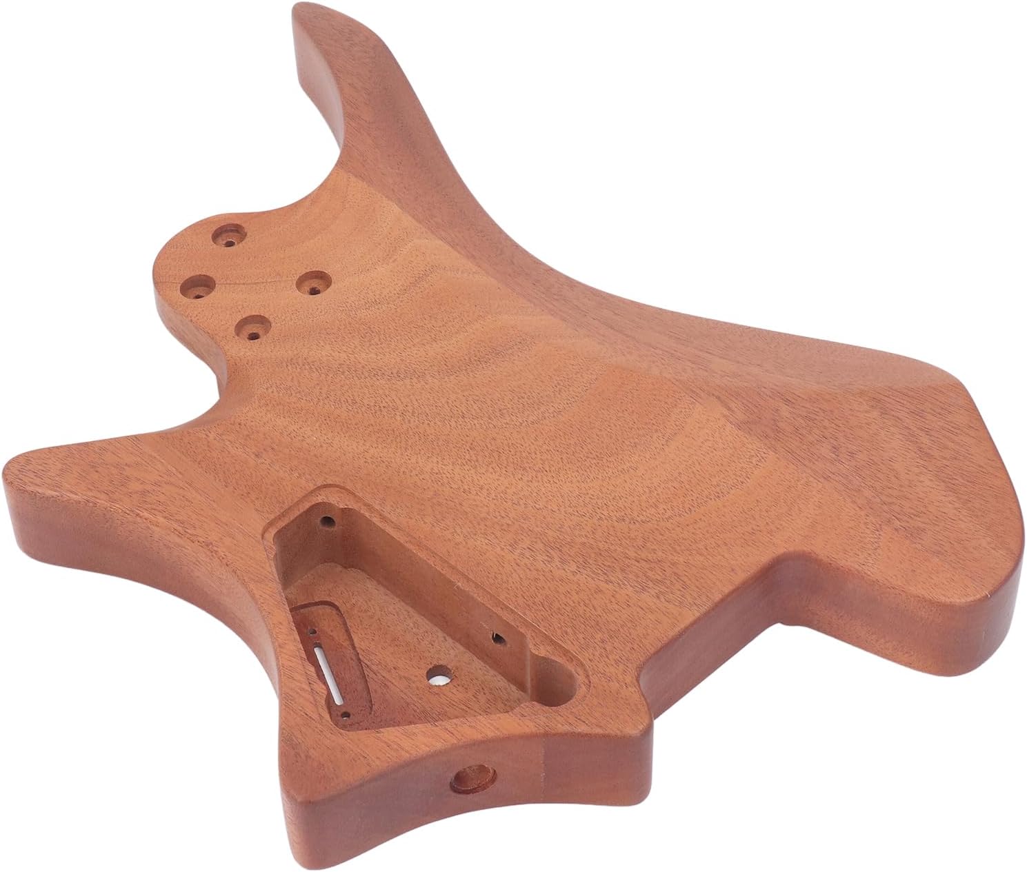 WALFRONT Mahogany Guitar Body DIY Electric Guitar Parts Unfinished Polished Mahogany Shape for Customization with Custom Neck and Hardware