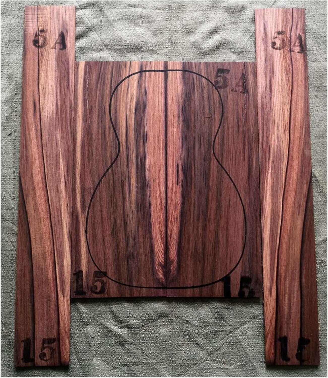 FLFL Rosewood Back and Side Panels Solid Wood Veneer Small Guitar Material Unfinished Guitar Kit (Color : 11)