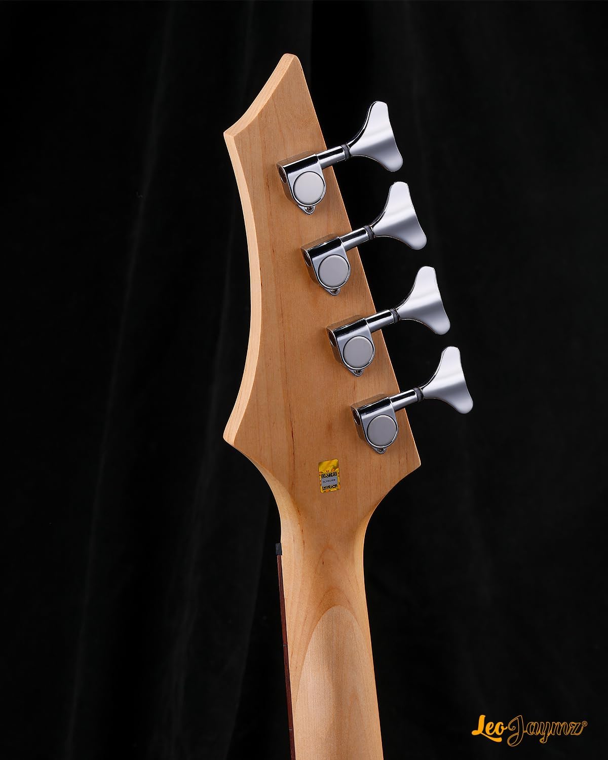 Leo Jaymz Hurricane 4-String Bass Guitar, ASH Body, Maple Neck, Laurel Fingerboard, Dual Humbuckers, 30-Inch Scale, 24 Frets (TB Red Black 4S)