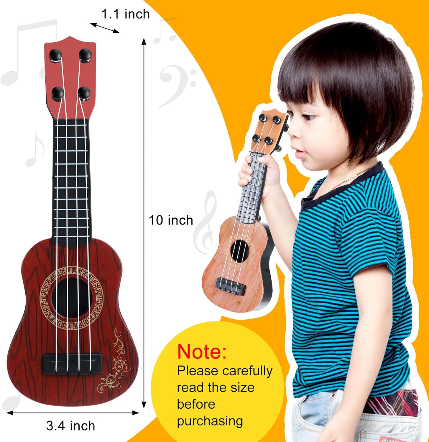 Lenwen 36 Pcs Kids Ukulele Guitar 10 Inch Kids Toy Ukulele 4 Strings Mini Guitar Children Musical Instruments Educational Learning Toy for Toddler Beginner Preschoolers Education