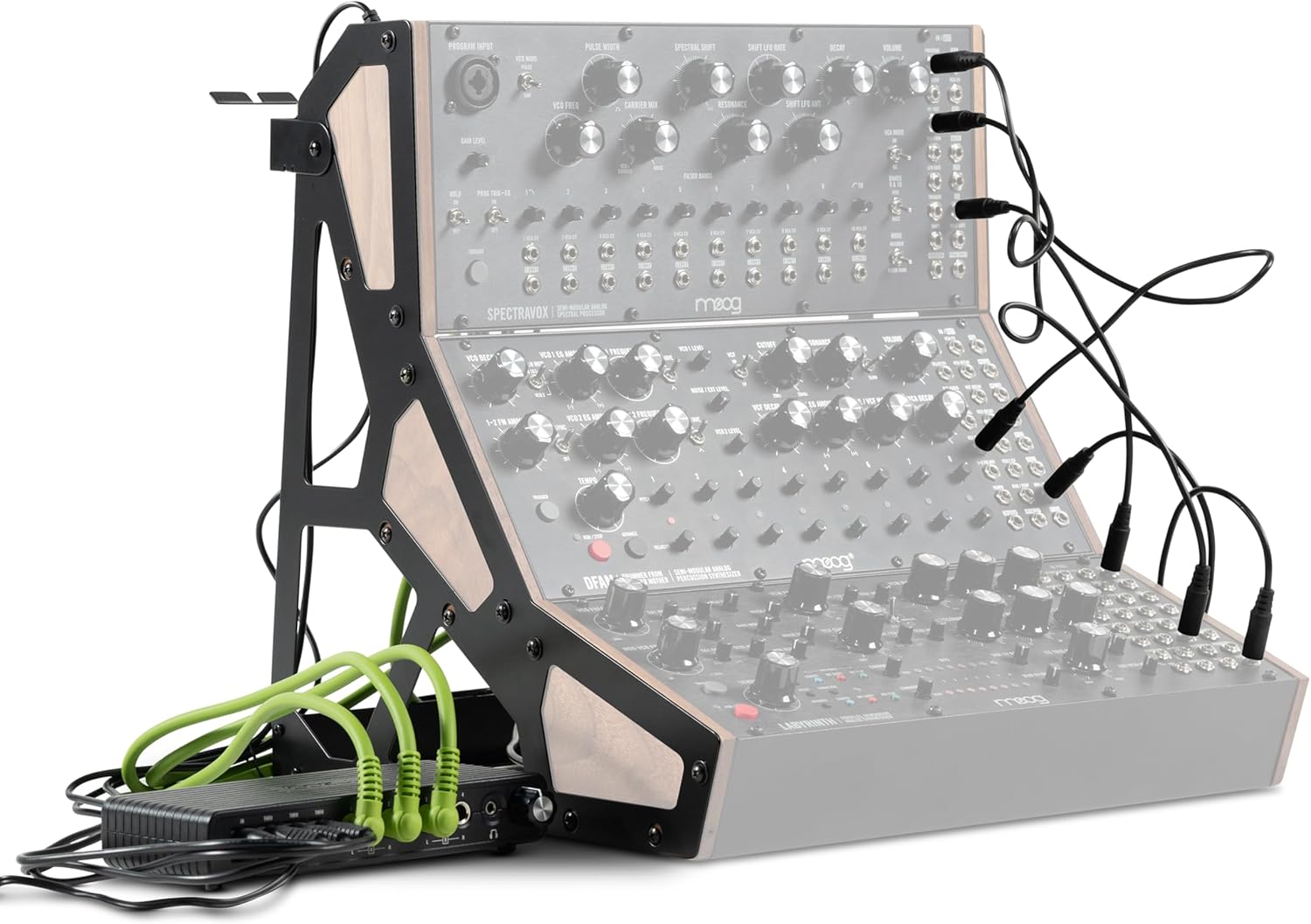 MOOG Sound Studio Accessory Kit With Three-Tier Rack, Analog Summing Mixer, Dust Cover, Patch and Audio Cables, Patch Cable Organizer, Power Supply