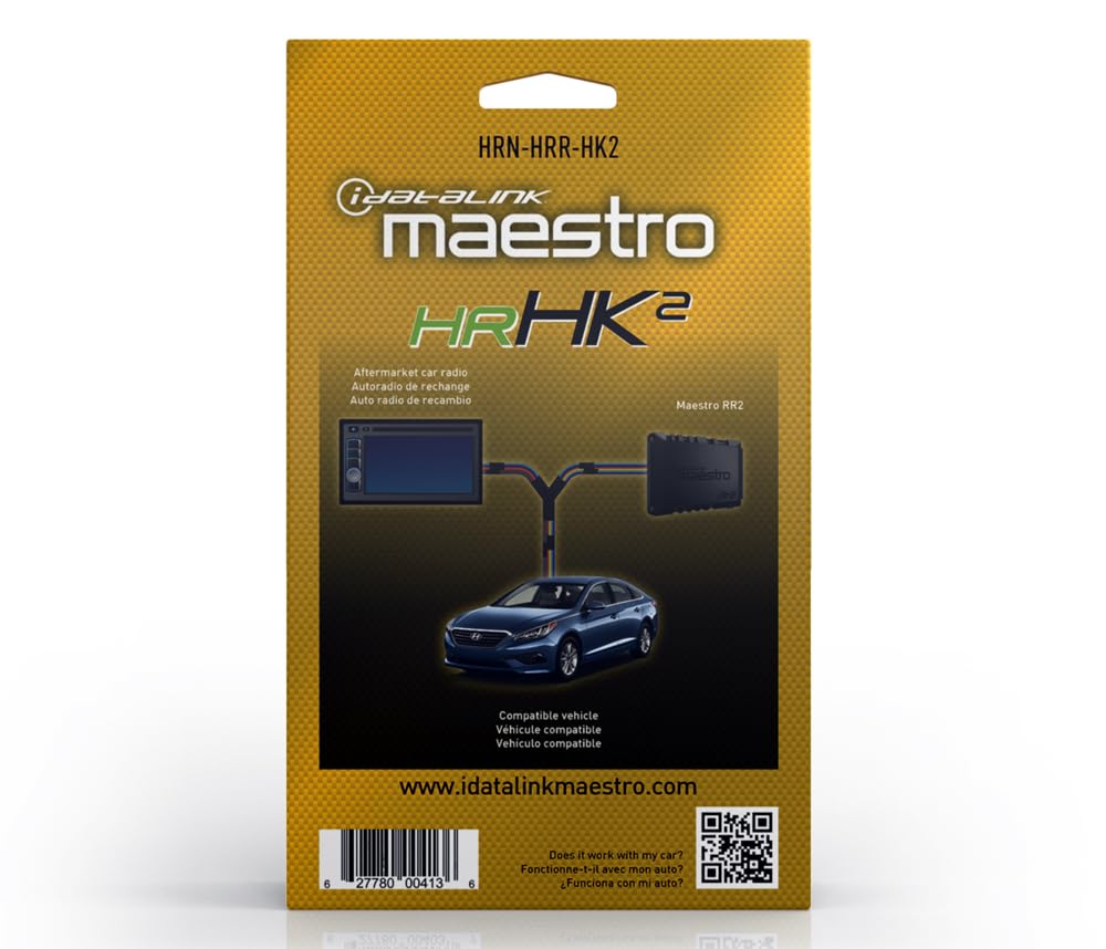 Idatalink Maestro HRN-HRR-HK2 T-Harness for Select Hyundai Kia Vehicles 2010-18, replace the factory radio while retaining steering wheel controls & use of factory amplifier (ADS-MRR2 module required)