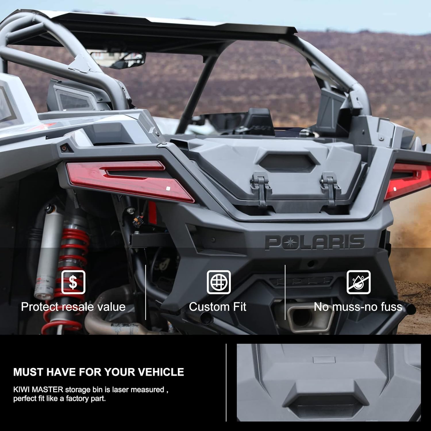 KIWI MASTER 36 QT Rear Cargo Box for 2022-2026 Polaris RZR Pro R/ 4 Accessories Rear Storage Bin 2884236