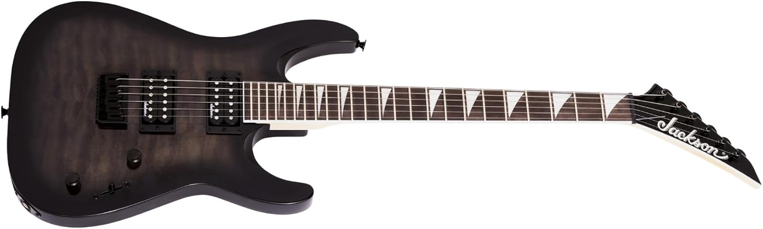 Jackson JS Series Dinky Arch Top JS32Q DKA HT Guitar (Transparent Black Burst) Bundle with Jackson Dinky Molded Case (2 Items)