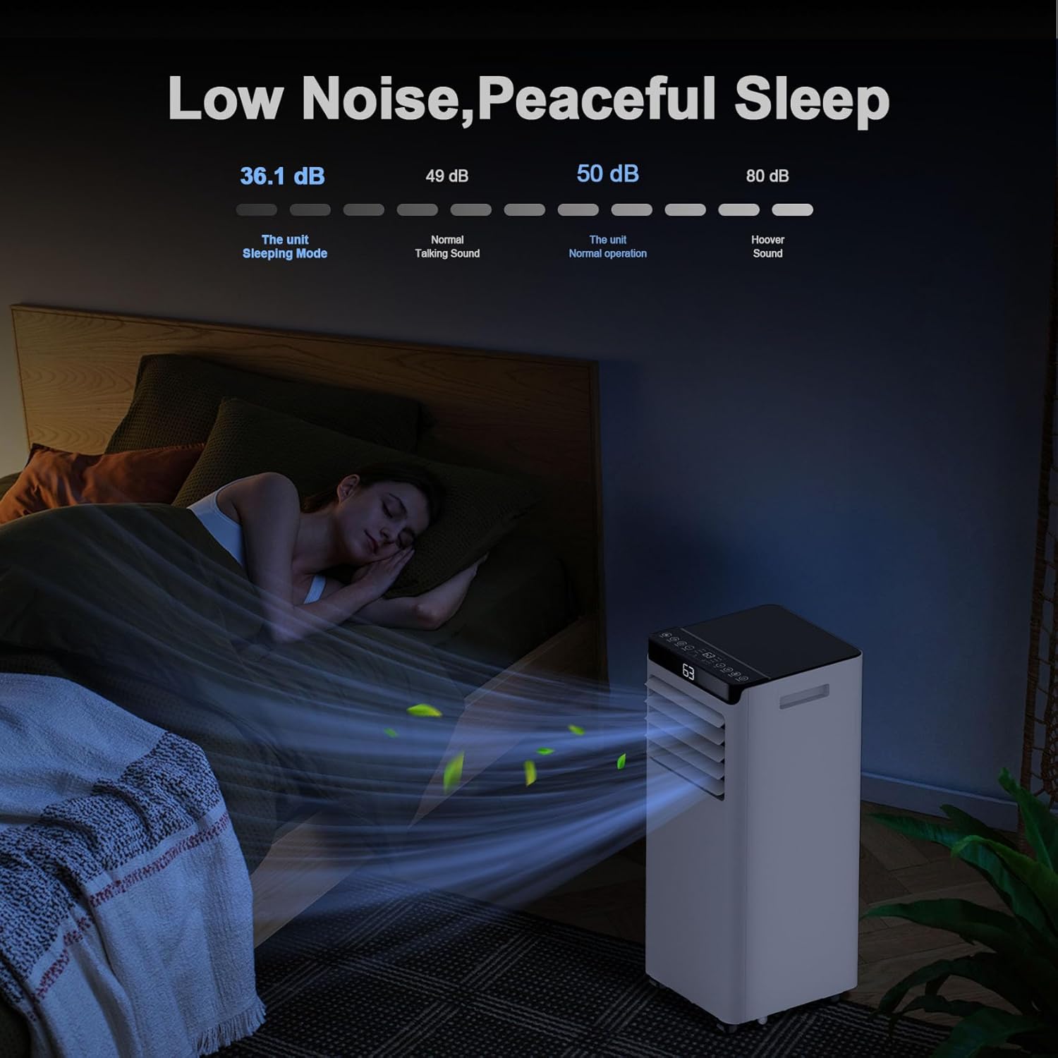 Portable Air Conditioners 10,000 BTU Air Conditioner Portable for Room up to 450 Sq.Ft. Portable AC Unit with Remote Control 4 Modes Dehumidifier Window Mount Exhaust Kit (YN-10K/07I)