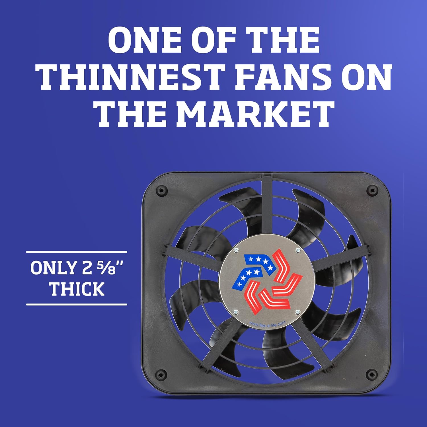 Flex-A-Lite Lo-Profile S-Blade Electric Fan, Puller Fan (123), Car Accessories, 12-1/8 Inches, Black