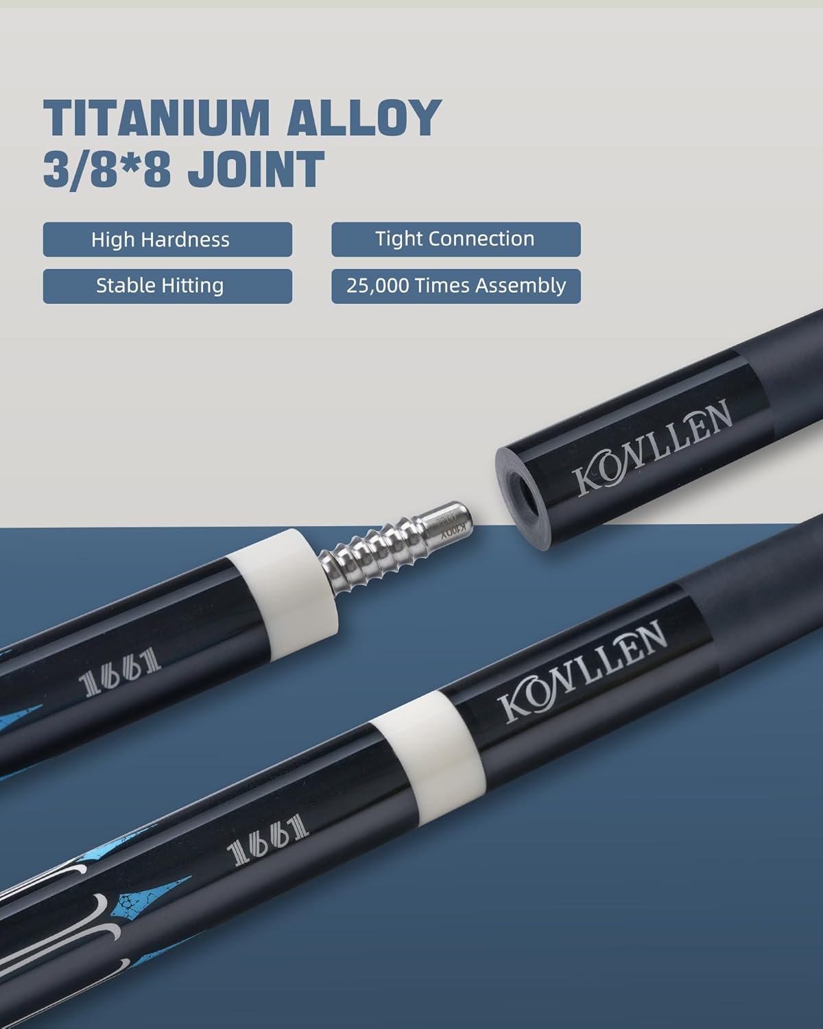 KONLLEN Carbon Fiber Pool Cue Stick 58-inch Professional Pool Sticks for Adults Full Carbon Technology Low Deflection Pool Cue Billiard Cues with 12.5mm Tip (Easy to Control, Pro Taper, Ultra-Smooth)