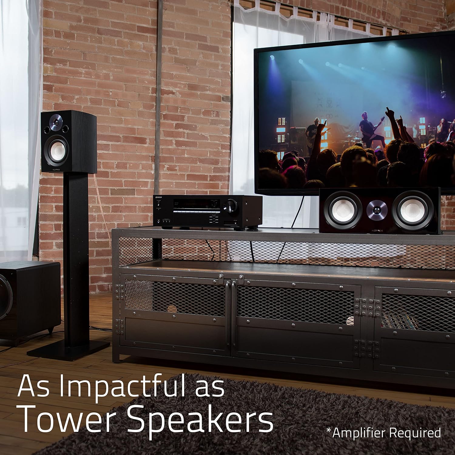 Fluance Reference High Performance 2-Way Bookshelf and Surround Sound Speakers for 2-Channel Stereo Listening or Home Theater System - Black Ash/Pair (XL8S)