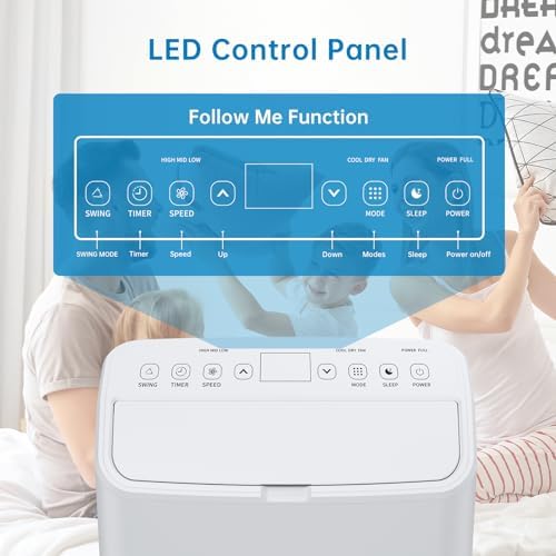 15,000 BTU Portable Air Conditioner - 3-In-1 Cooling for Spaces Up to 850 Sq.Ft With Remote, Timer & Easy Installation