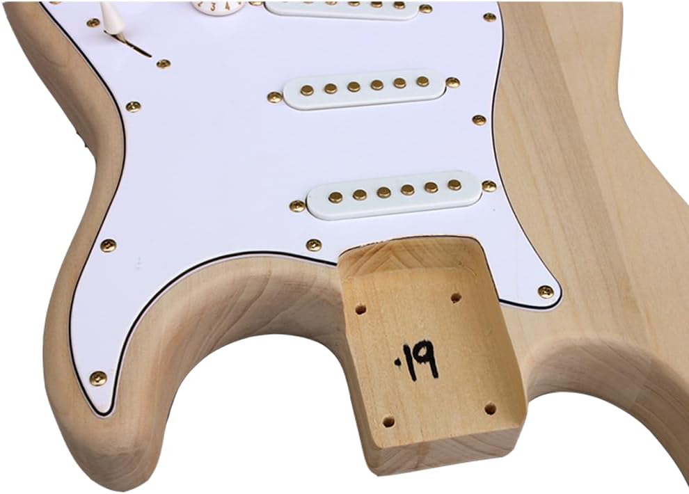 Yinfente DIY Guitar Kit With Basswood Body Maple Neck With Rosewood Fretboard 6 String DIY Electric Guitar Kit With All Components To Build Your Own Guitar