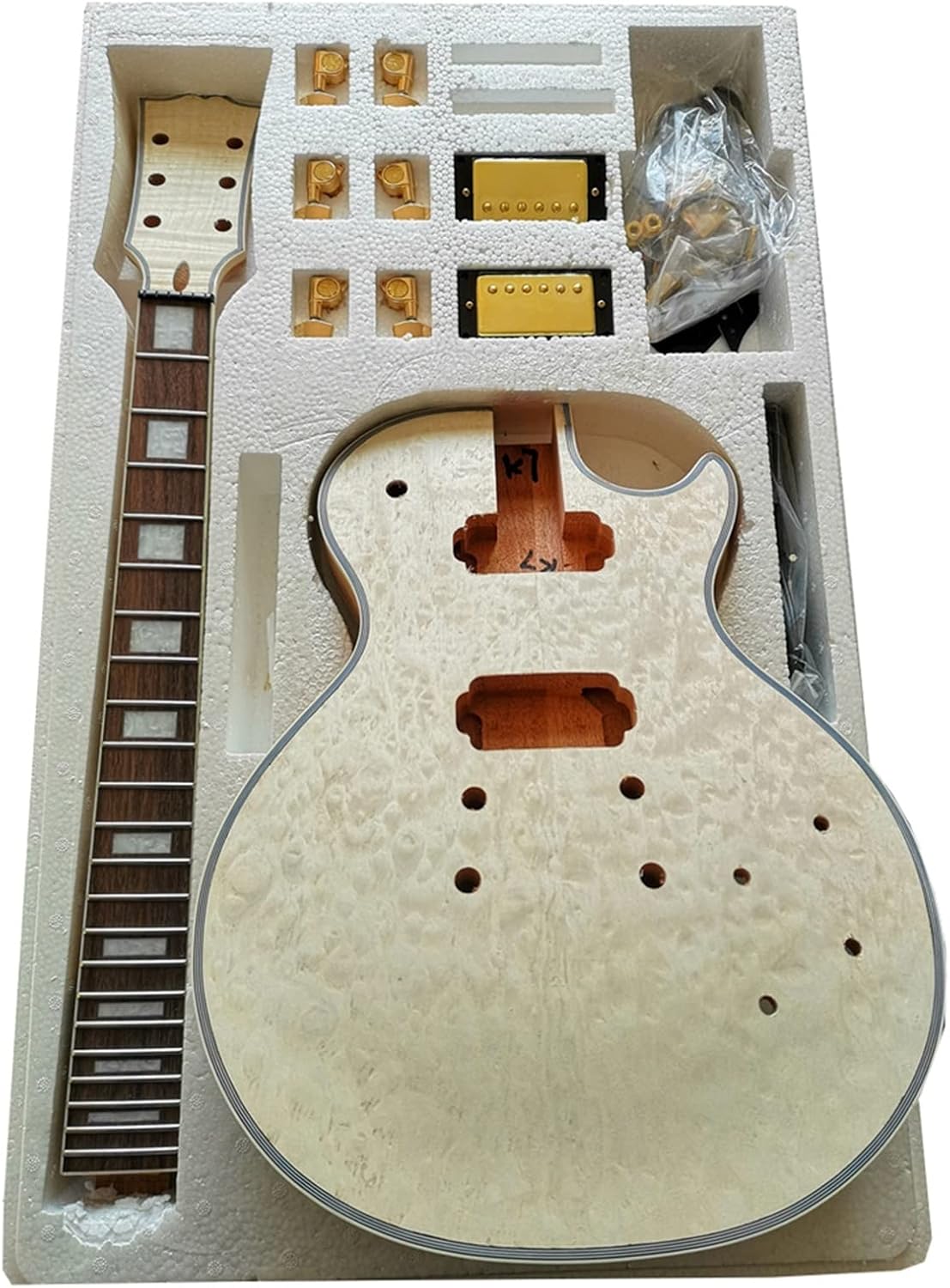 DIY Electric Guitar Kit Mahogany Okoume Body Rosewood Fingerboard Build A Complete Guitar Unfinished Guitar Set