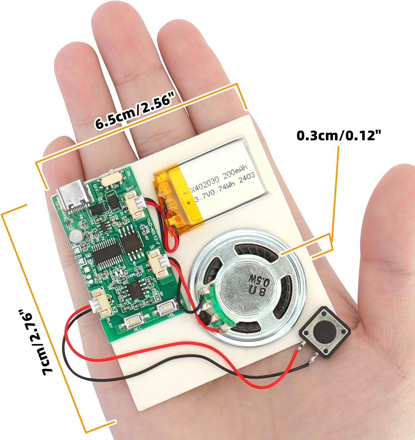 10PCS Programmable Sound Recorder Module - DIY Music Voice Recording Module Chip with Speaker, Can Recording 16 Minutes Sound Music for Personalized Greetings, Holiday Crafts Cards