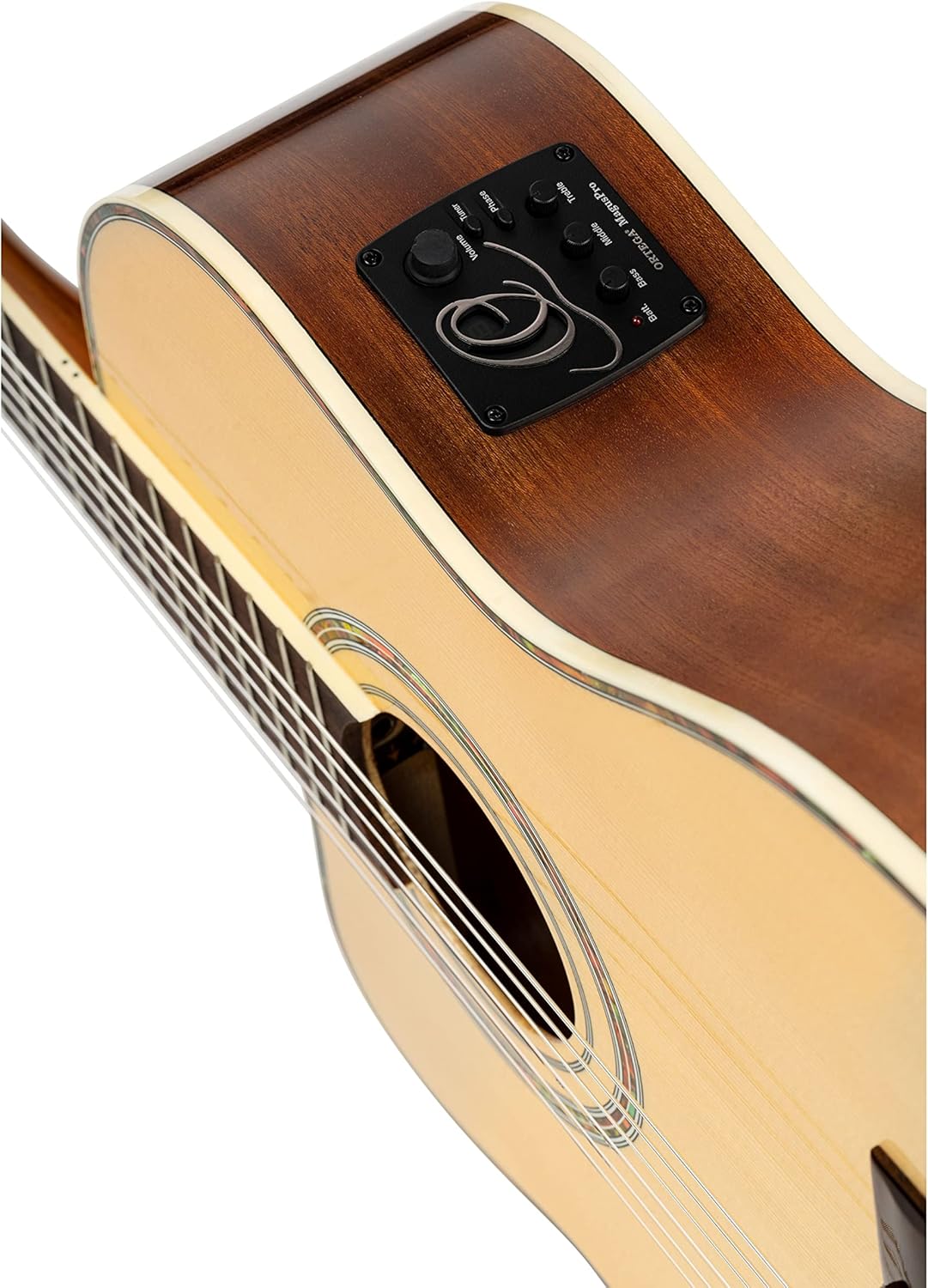 Ortega Guitars 6 String Family Series Pro Left-Handed Solid Top Acoustic-Electric Nylon Classical Guitar w/Bag, Full (RCE141NT-L)