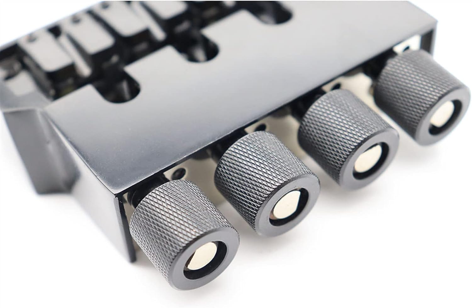 FLFL 1set Electric Bass Bridge Headless Bass String Bridge Ball String Saddle Black Guitar Bridge System