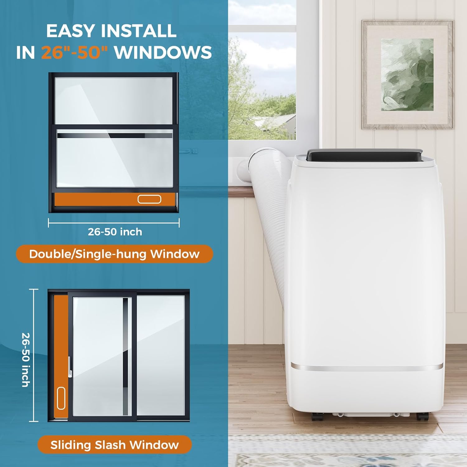 12000 BTUs Portable Air Conditioner with cooling/dehumidification/fan/sleep mode, 4-IN-1 Portable AC with 24H Timer & Remote Control & Window Kit Visit the Electactic Store