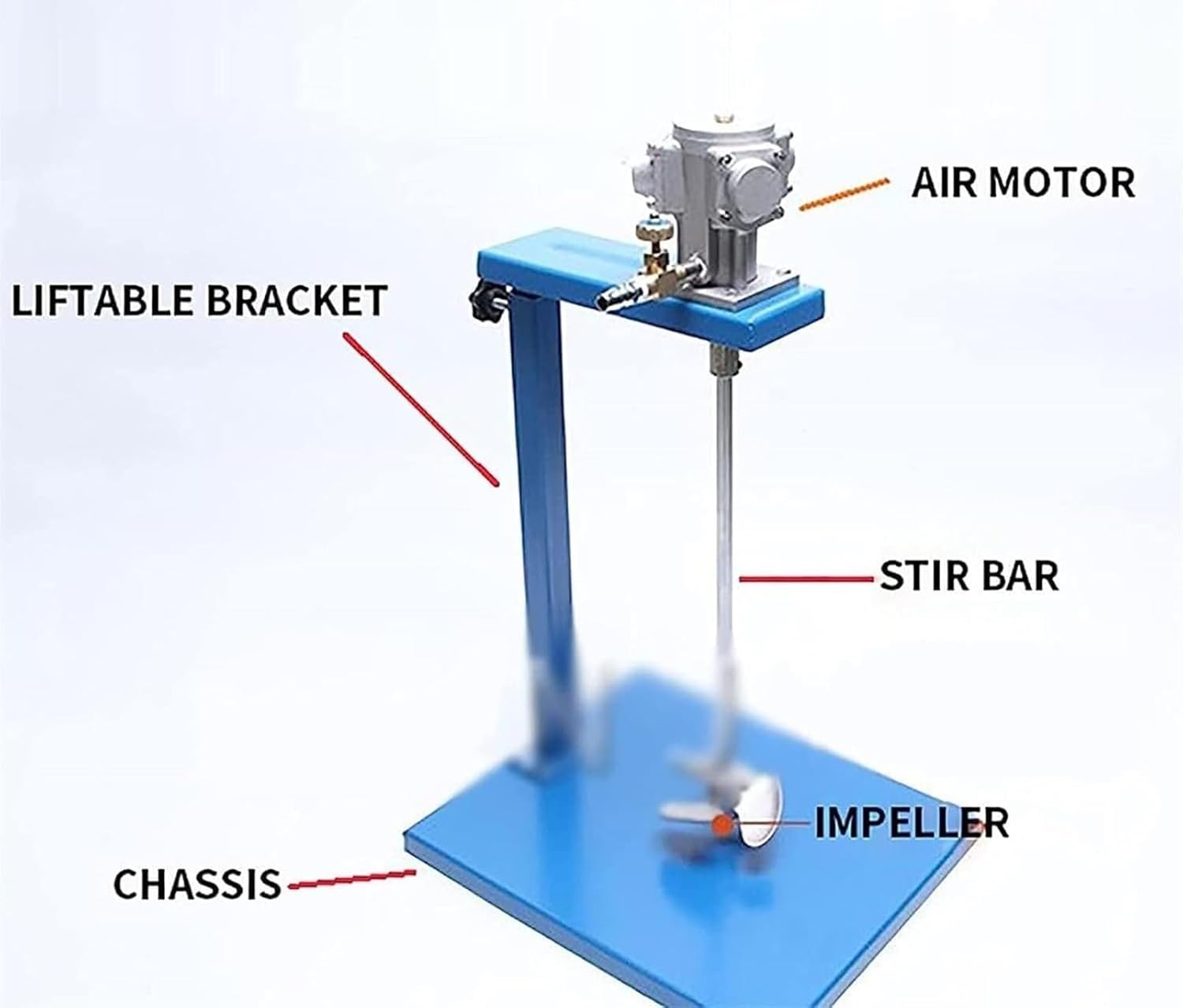 5 Gal/20L Pneumatic Bracket Mixer, 1/8HP Automatic Paint Stirring Machine,Tank Barrel Clip Bracket Air Agitator Paint Mix Tool for Paint