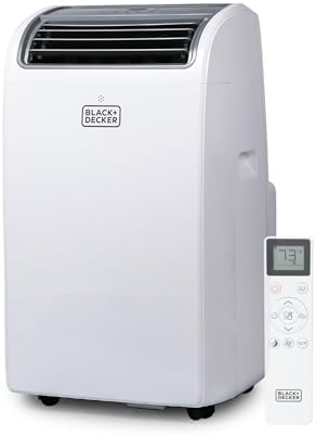 BLACK+DECKER Smart Portable Air Conditioner with Heat, 14,000 BTU (10,200 BTU SACC) Cooling, 12,000 BTU Heating for Rooms up to 700 Sq. Ft., Follow Me Remote, BPACT14HWT, White