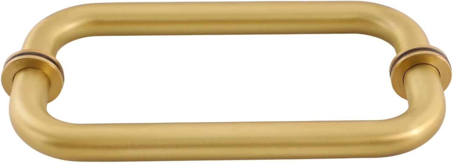 Shower Hardware Accessories for Frameless Hinged Shower Doors, 99 LBS Load Capacity, Including Hinges and Handles, for 6-12mm Thick Glass Door (5 Glass Clamps + L-Shaped Corner, Gold)