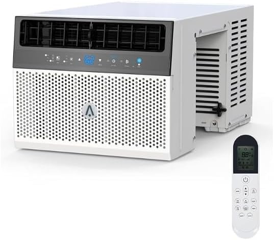 6000 BTU Window Air Conditioner with Remote Control, Cools Up to 269 Sq.Ft, Ultra Quiet 115V AC Unit with Washable Filter, Easy Install for Bedroom, Dorm, Apartment (60Hz)