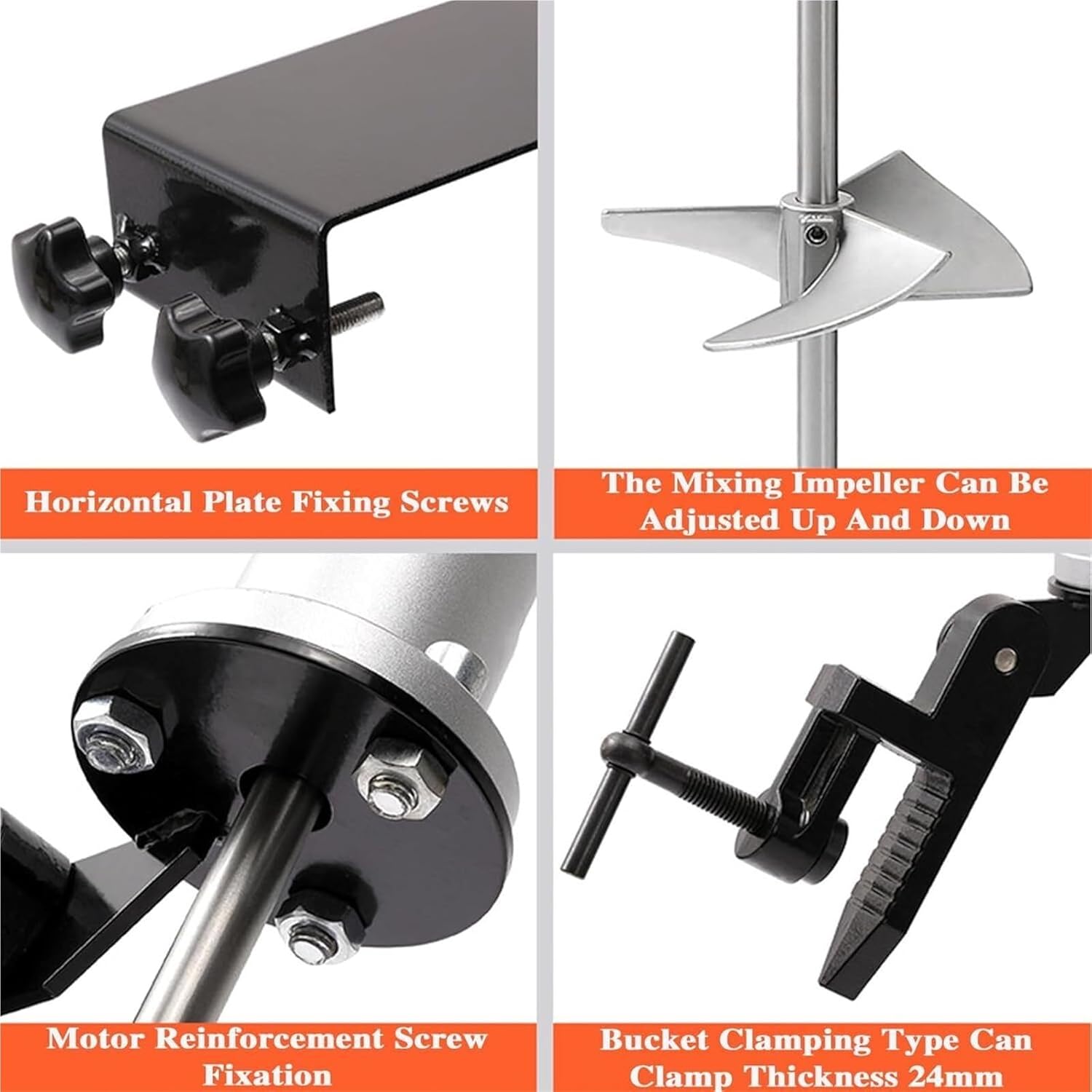 Pneumatic Paint Mixer, 55 Gallon Tank Barrel Clip Bracket Air Agitator, Automatic Stirring Machine, Paint Mix Tool for Industrial Barrel Ink Coating(Aluminum Alloy Blade)