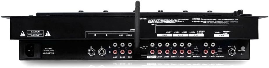 Pyle 6 Channel Mixer DJ Controller with Bluetooth, Professional Sound Digital Mixing System with LED Illumination, Slider Controls, Speed Control, 10 Band Equalizer 5U Rack Mount System - PYD1964B.5