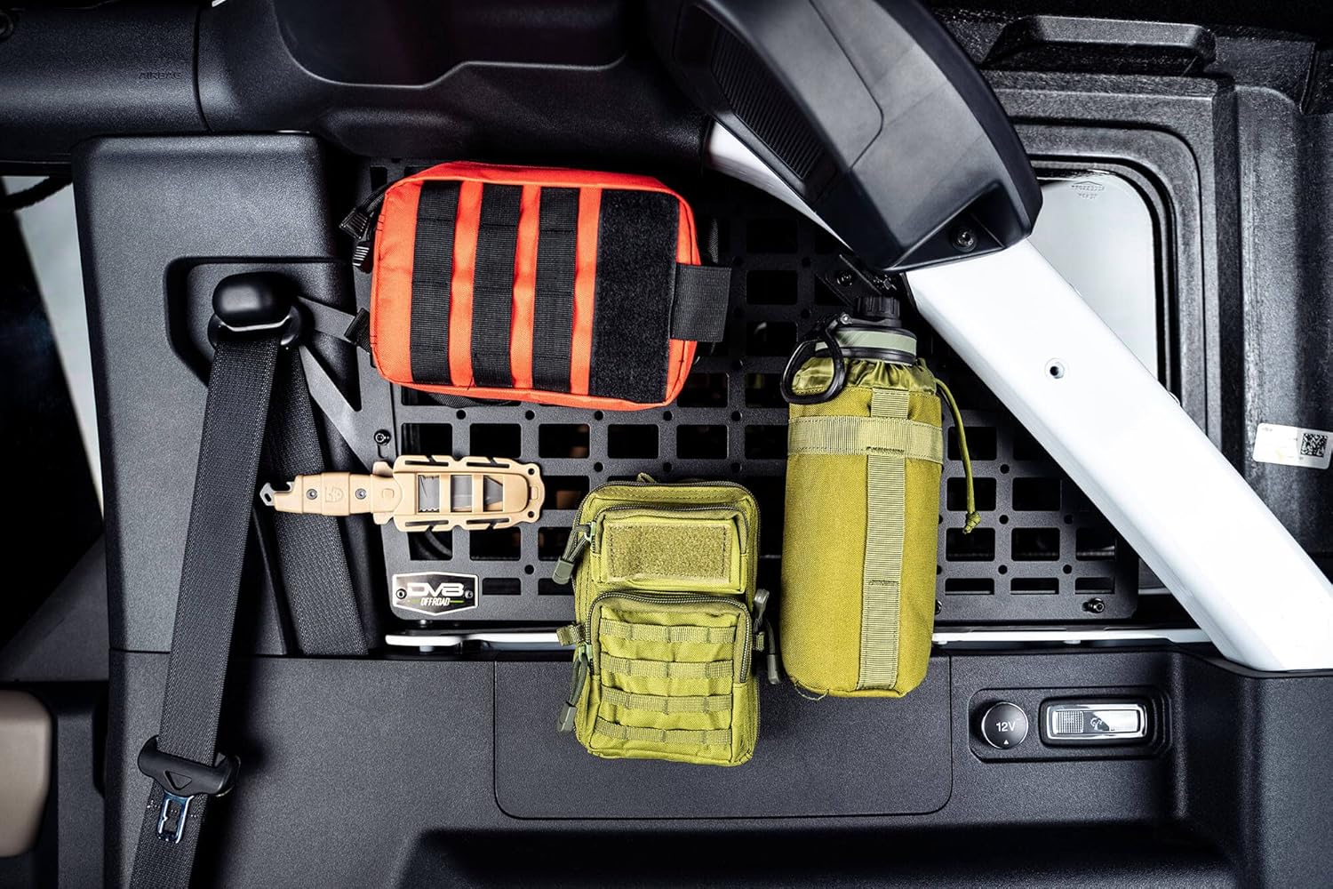 DV8 Offroad Rear Window Molle Panels for 2021-2025 Ford Bronco 4-Door | Includes Passenger & Driver Side Panels | Mount Molle Bags, Med Kits, Tools, & Other Accessories | Run with or Without Hardtop