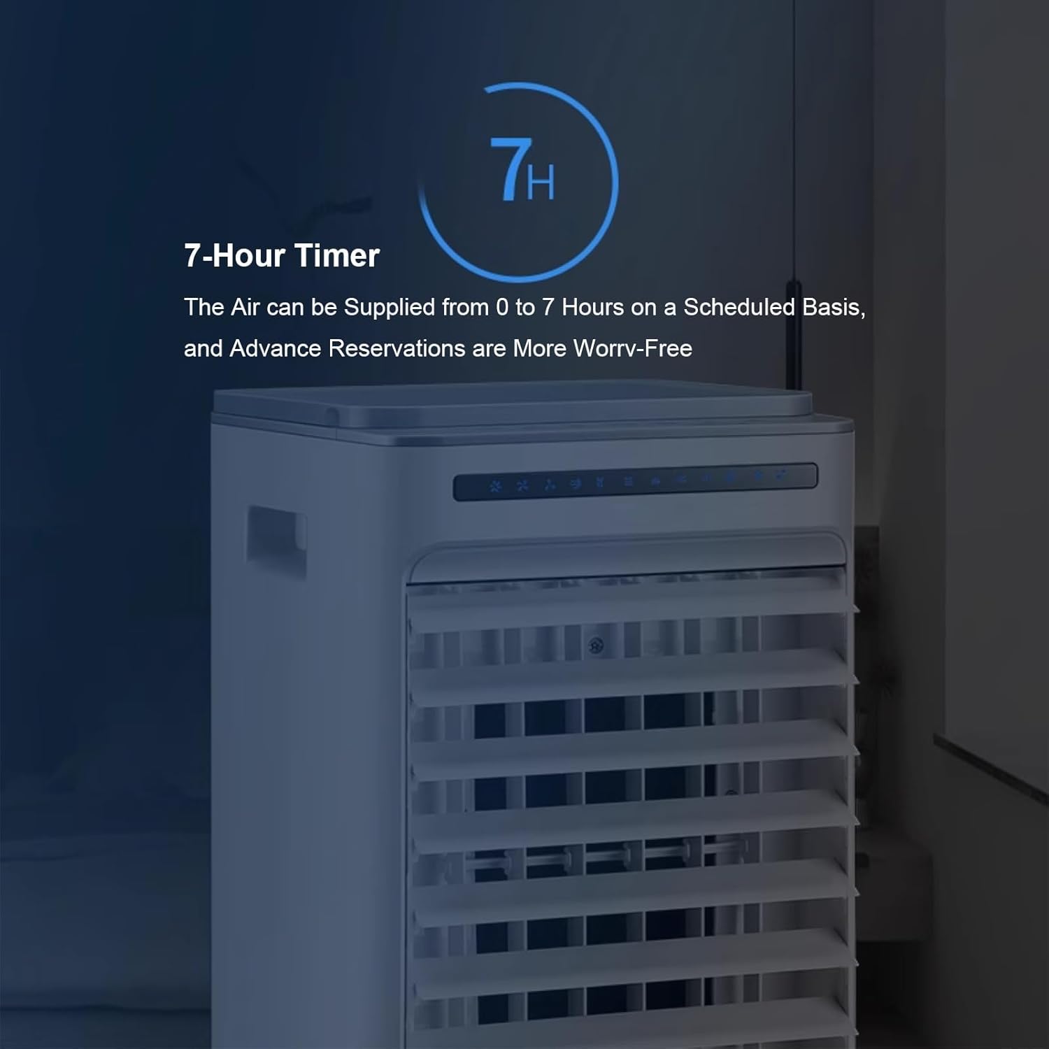 Swamp Cooler, 3-in-1 Evaporative Air Cooler for Room, 1.32Gal Water Tank, 3 Speeds and 3 Models, Windowless Air Conditioner w/7H Timer/Remote