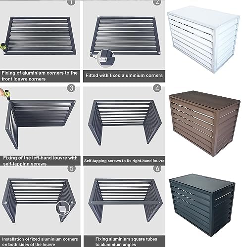 Louver Grille dust Cover, Air Conditioning Protection Grille, air Conditioner Decorative Cover, Noise Reduction, Outdoor Unit, Outdoor System Protection, Suitable for Outdoor Protection