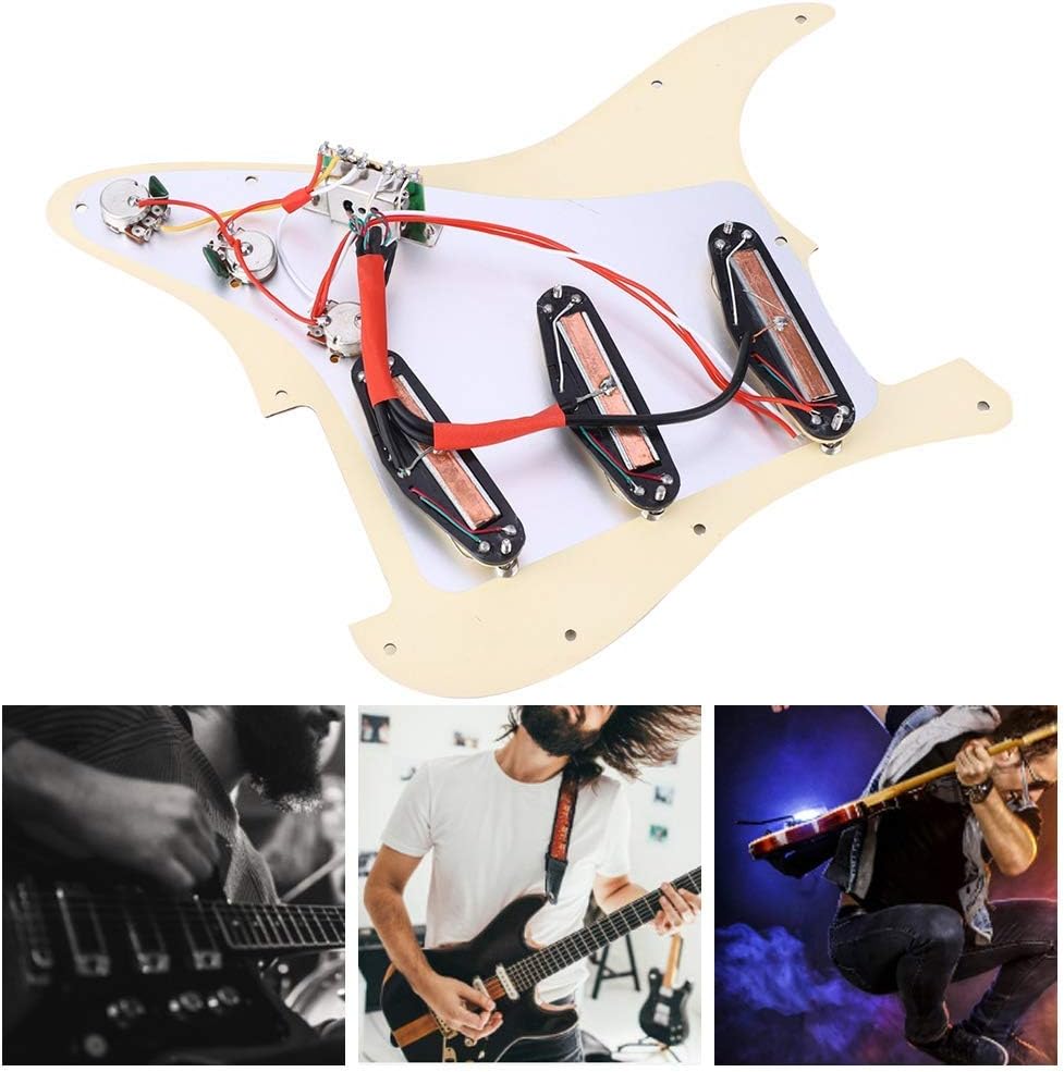 Electric Guitar Pickguard Kit, Pre Wired Guitar Hardware, Loaded Pickups, Compatible with Electric Guitars, Scratchplate Backplate, Easy Installation, for Guitarists, DIY Enthusiasts, Guitar Repairs,