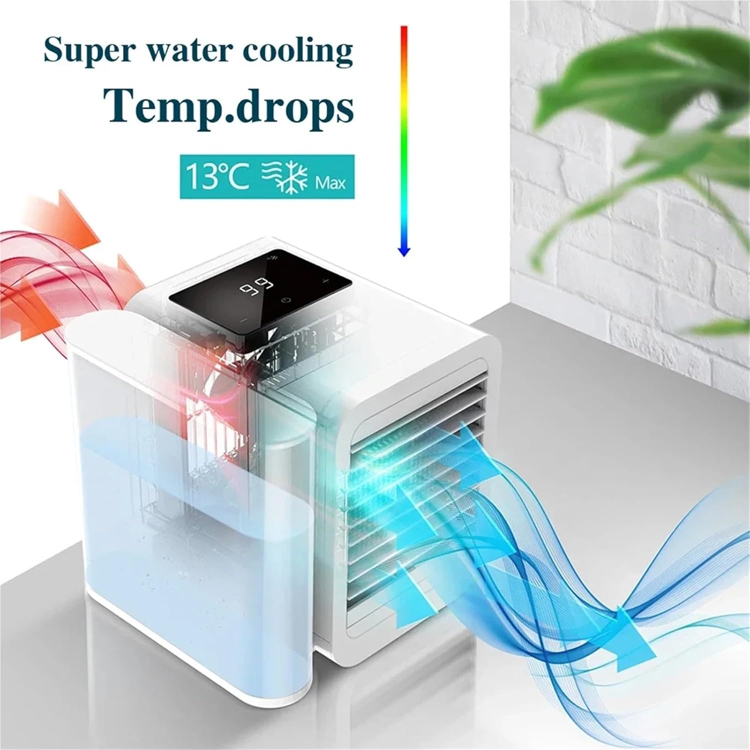 Portable Air Conditioner, Mini Air Conditioner Water Cooling Fan Touch Screen Timing Artic Cooler,Desktop Fan for Home Outdoors
