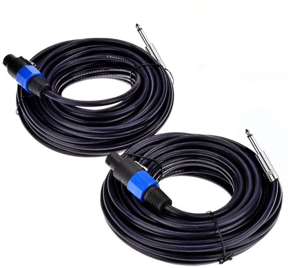 2Pack 50 ft Speakon to 1/4'' Cables & 2Pack 50 ft 1/4