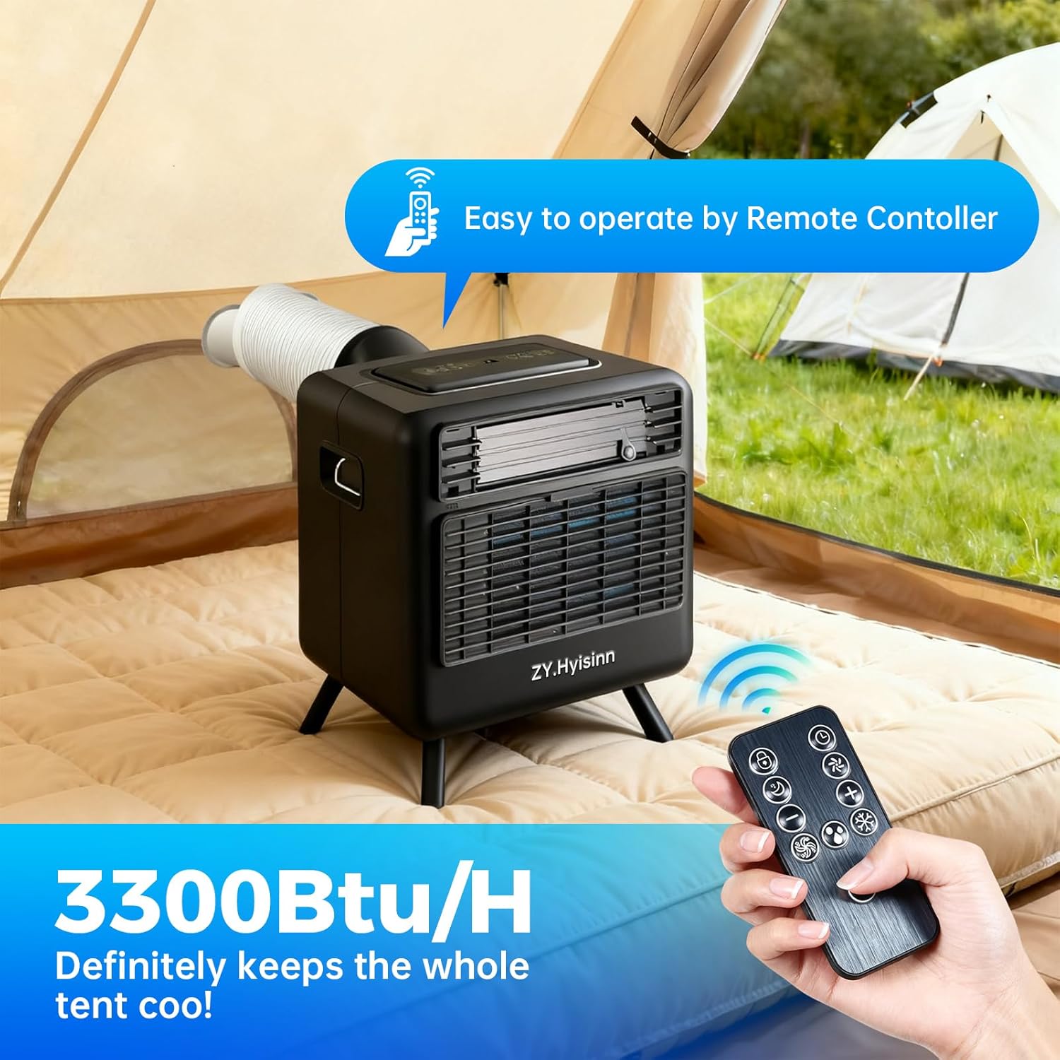 Portable Air Conditioner,3300BTU Tent Air Conditioner, Low Power Consumption, Air Portable AC for Camping, Van Life, Tent, Outdoor