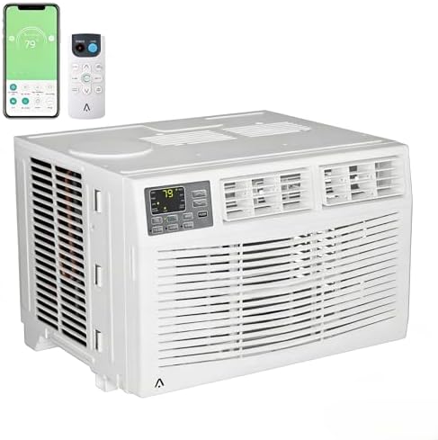 WiFi Enabled Window Air Conditioner, 8000 BTU Windows AC for Room up to 350 sq ft with Remote Control, Easy Kit for Medium Rooms, Living Room, Office