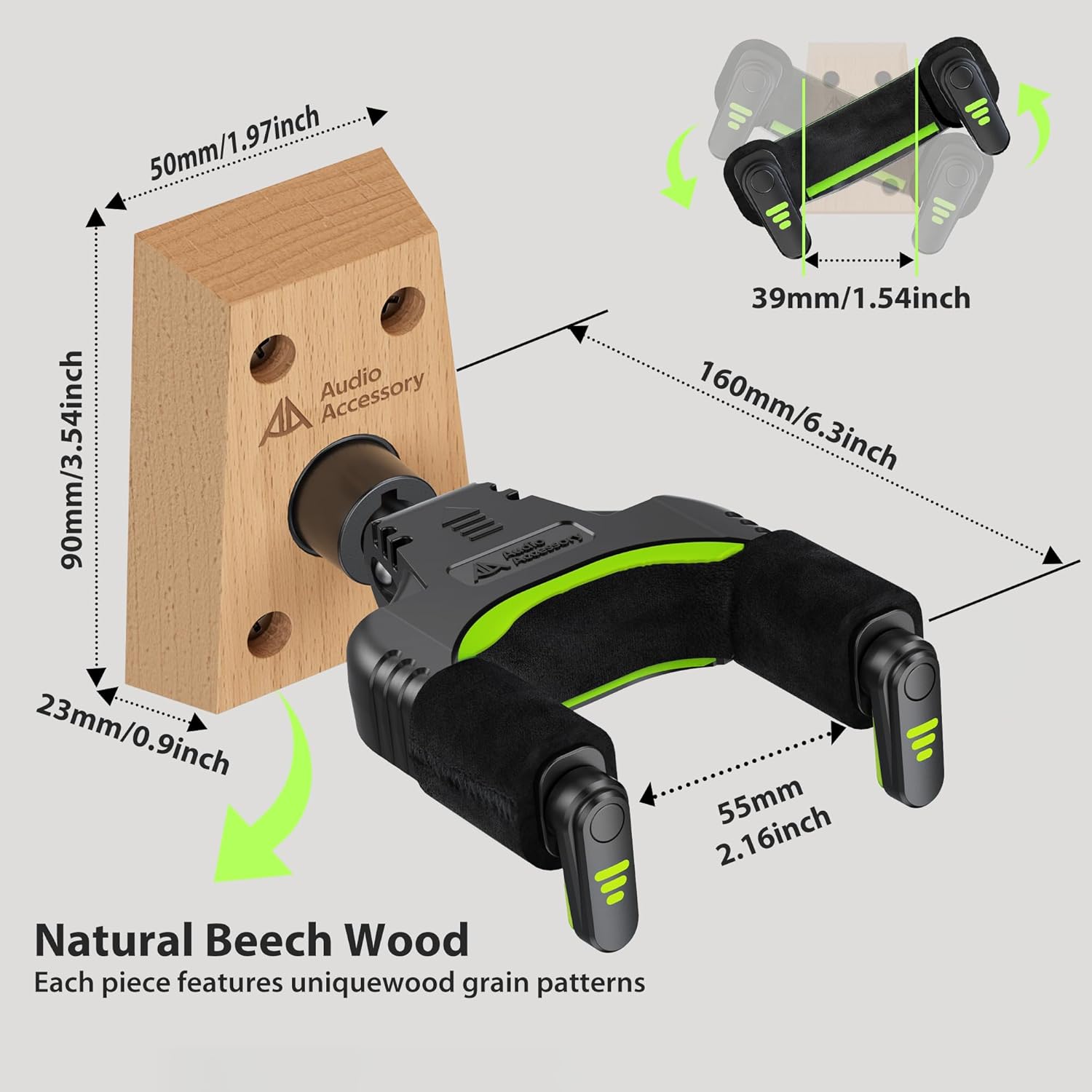 Guitar Wall Mount 1 Pack with Right Angle Guitar Cable 100 ft 1 Pack