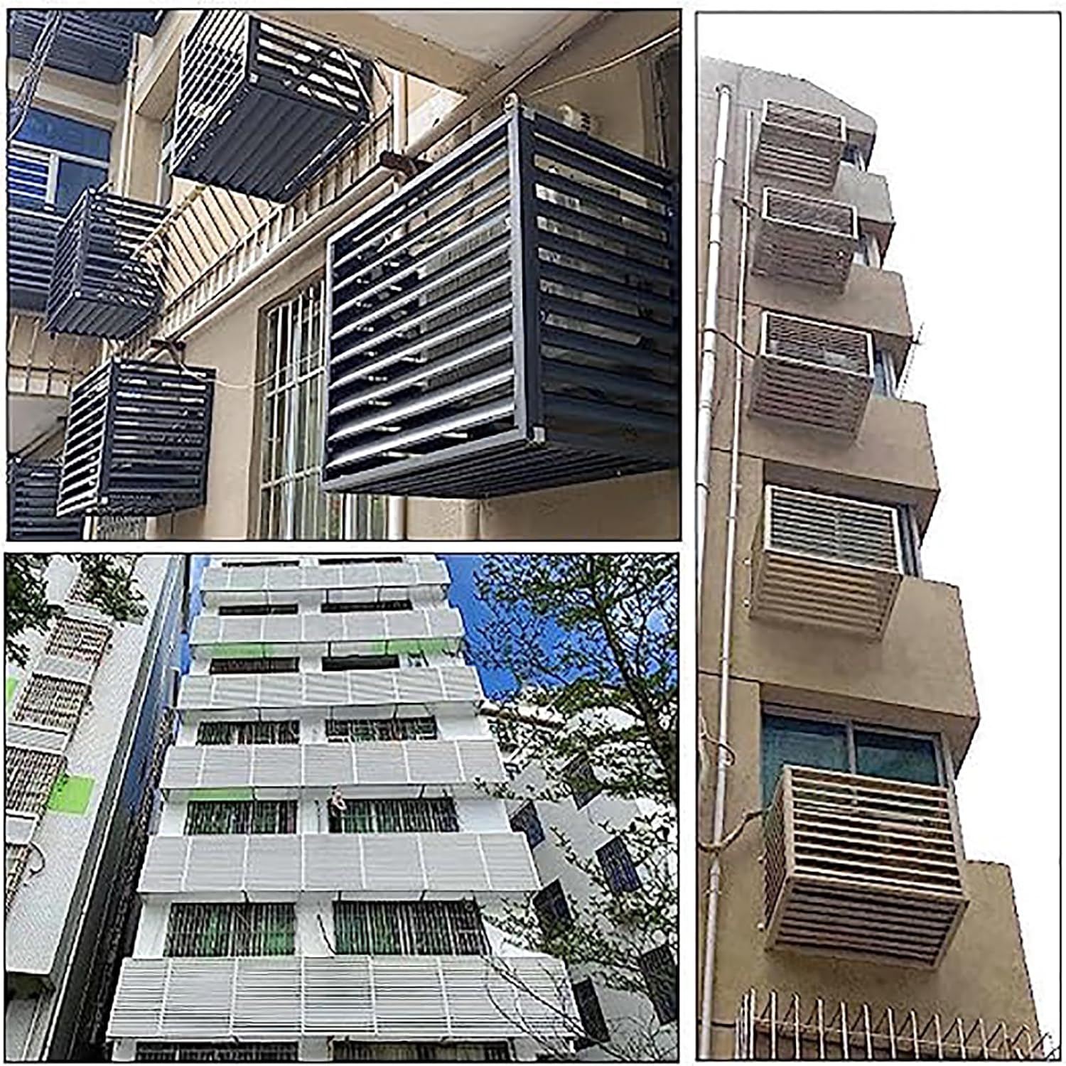 Cover for Outdoor Air Conditioner Cover Ac Units Protection, Aluminum Alloy Grille Decorative Air Conditioner Fence Condenser Heat Pump Cover, Pool Pump Trash Can Enclosure