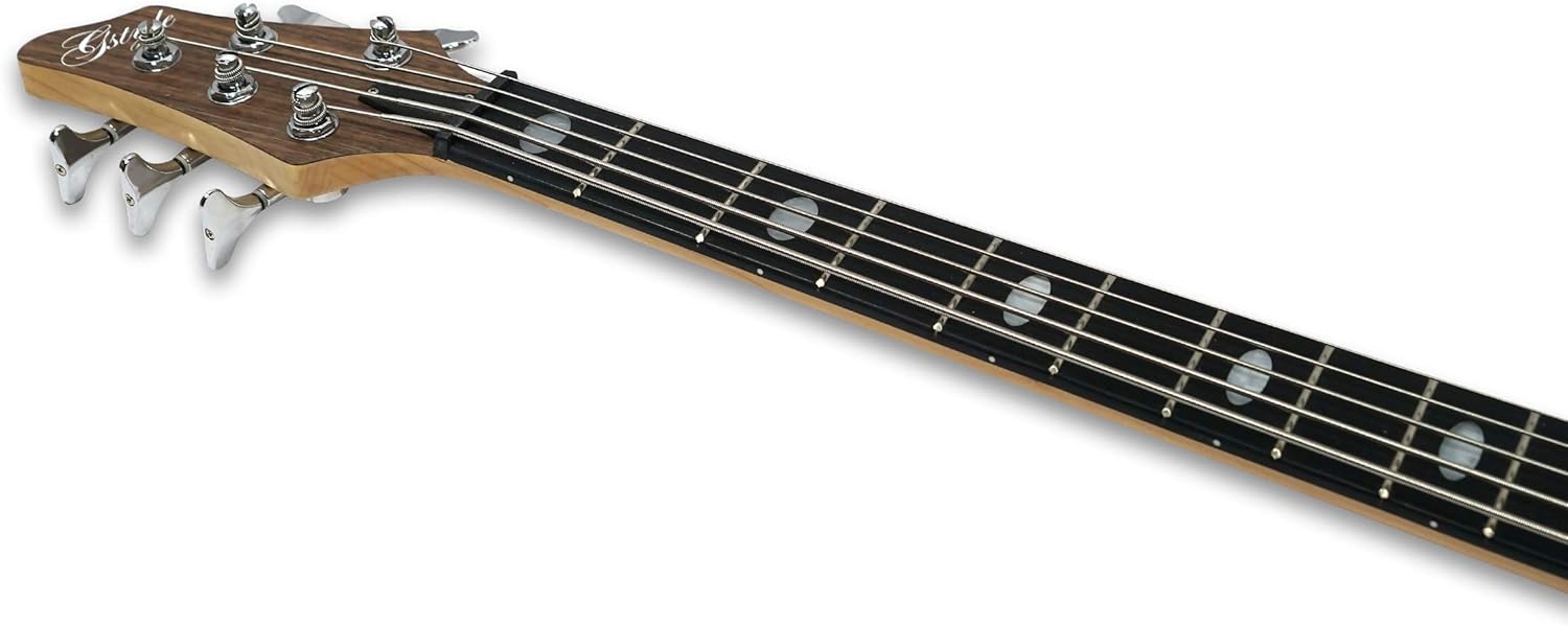 TARIO 5 String Electric Bass Guitar Millettia Laurentii+Okoume body maple neck