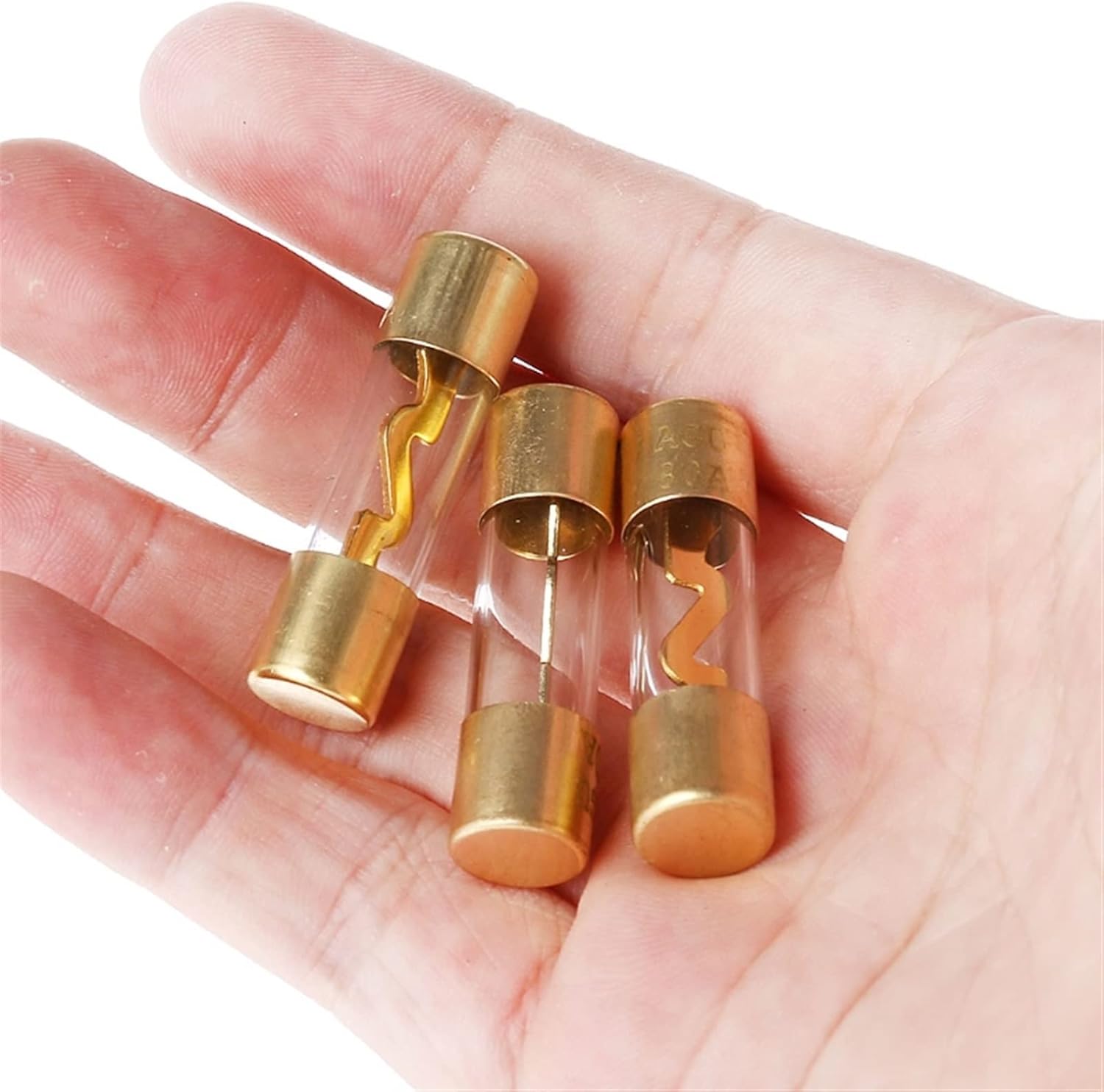 5Pcs Gold Plated Glass AGU Fuse Fuses Pack Car Audio Amp Amplifier 60/80 /100 AMP(100 Amp)