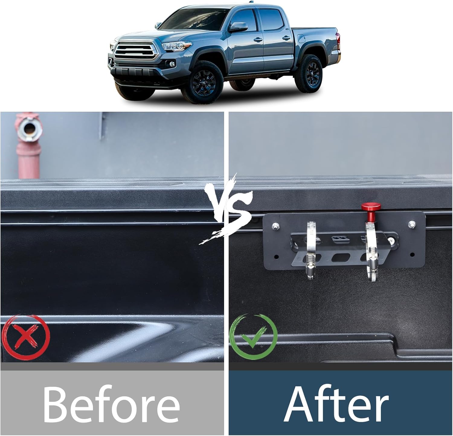 Lcojicep Fire Extinguisher Bracket Under The Truck Bed Rail Side Mount Compatible with Tacoma/Tundra 2016-2022 Car Adjustable Fire Extinguisher Bottle Tie Bracket Accessories