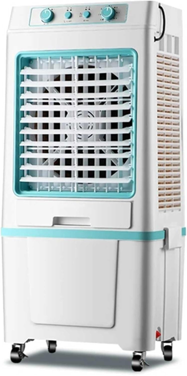 Portable Air Conditioners, Evaporative Air Cooler, Swamp Cooler with 40L/8.8 Gal Water Tank, 3-Speed Fan, 120°Oscillation, 2 Ice Packs, for Room Garage Patio(Blue)