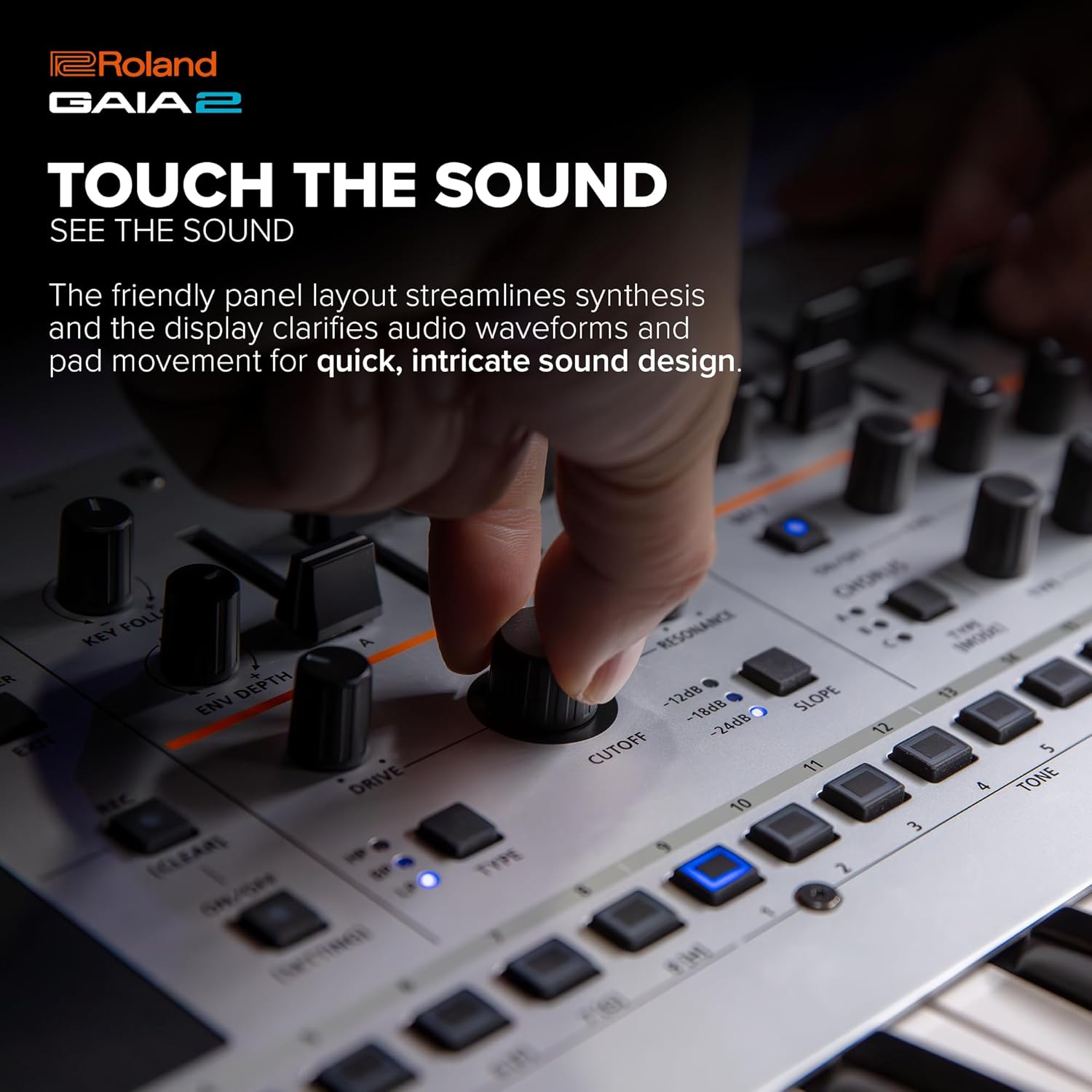 Roland GAIA 2 Synthesizer | Advanced Sonic Capabilities | Hybrid Sound Engine Combining Wavetable & Virtual Analog Synthesis | On-Board Motional Pad