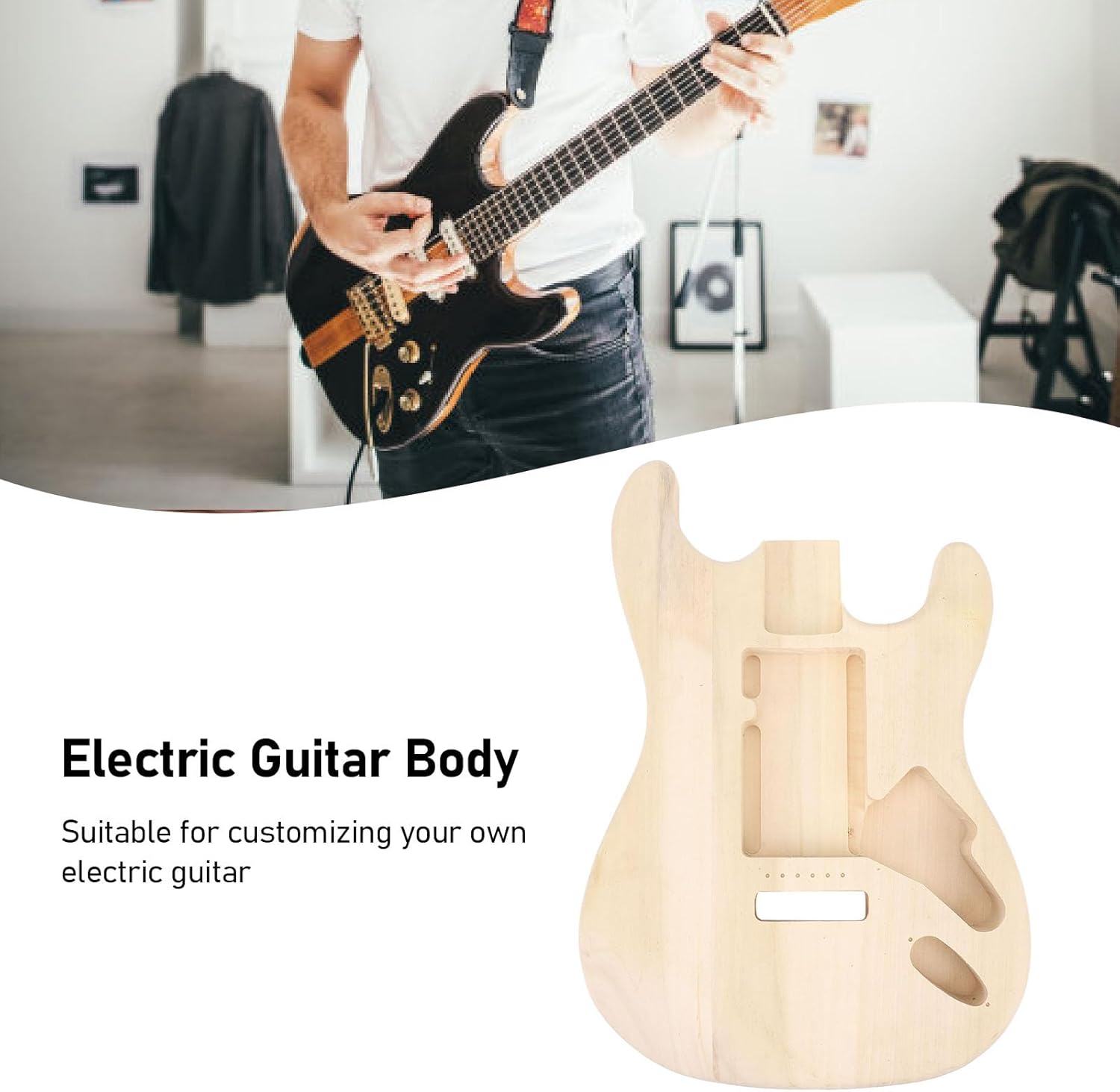 Electric Guitar Body Replacement Unfinished One Piece Maple Guitar Body for Guitars DIY Accessories