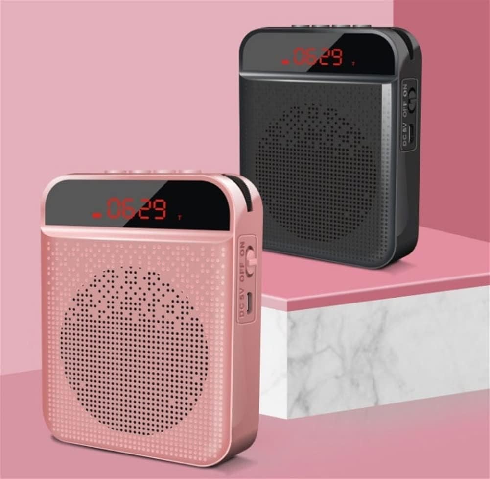 Portable Voice Amplifier with Headset Microphone, Personal Speaker Mic Rechargeable Ultralight for Teachers, Elderly, Tour Guides, Coaches, Presentations, Meetings and Outdoors (Color : Pink)