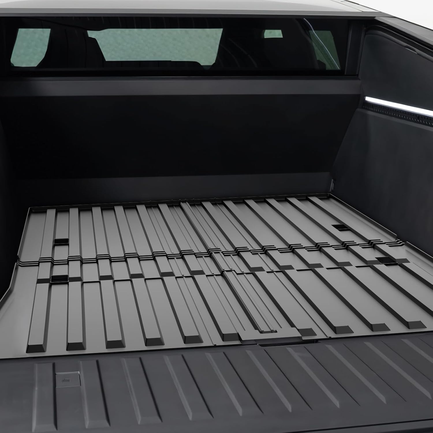 Floor Mats for Tesla Cybertruck- 2024 2025 2026 Custom Fit All Weather TPE Cargo Liner Cargo Trunk Accessories（Tesla Cybertruck Full Floor Mat Kit Set of 6）