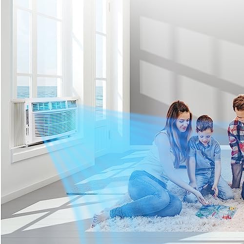 Window Air Conditioner 8000BTU AC Unit with Remote, App Control, Flexible Window Opening, 3 Cooling and Fan Speeds