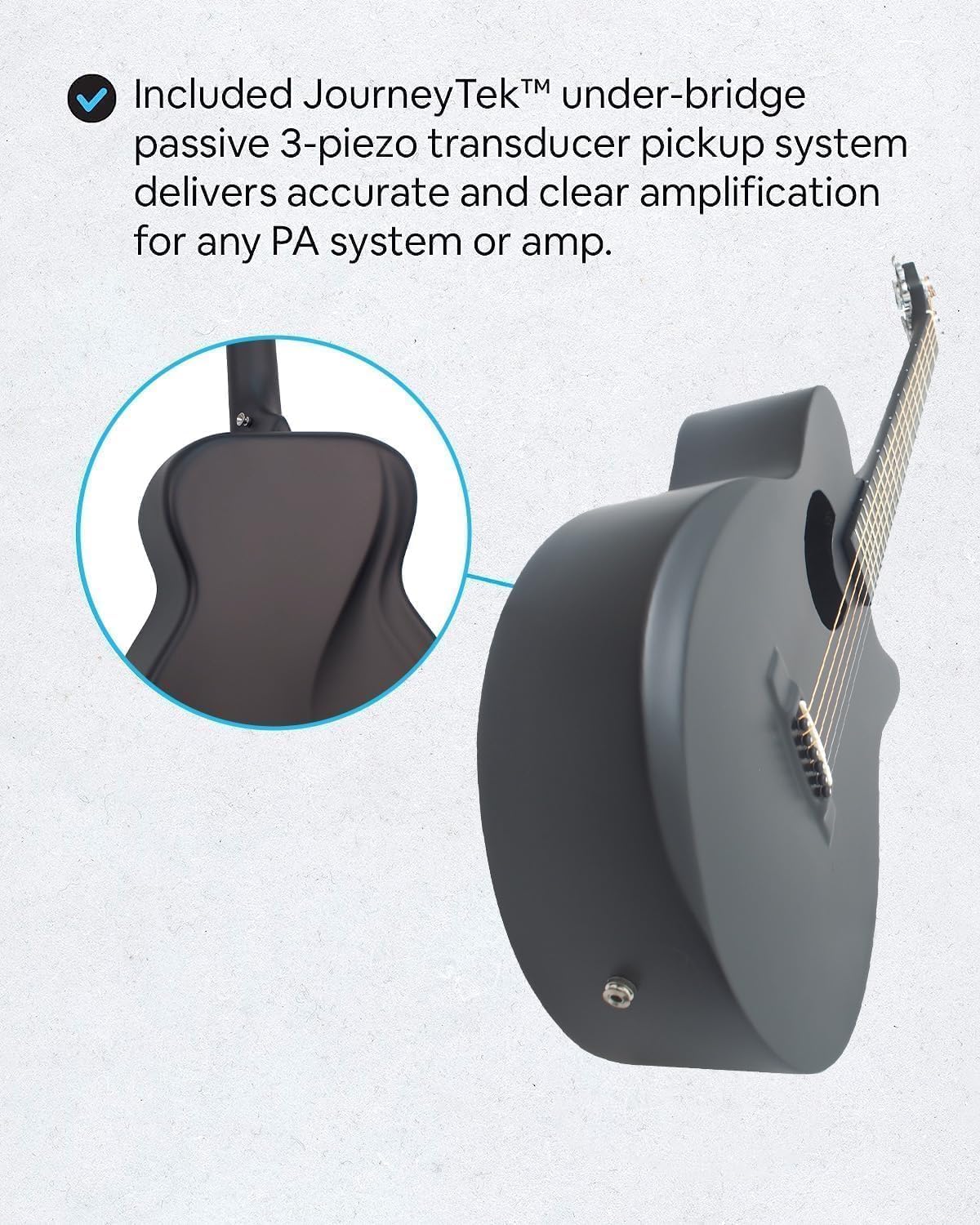 Journey Instruments Carbon Fiber Travel Guitar – RT661M Traveling Acoustic Guitar – Fixed-Neck Road Trip Acoustic Guitar – Heavy Duty Gig Bag (Bronze Black Matte)